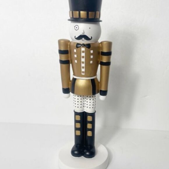 PartyLite Nutcracker Tealight Taper Candle Holder Gold Black Retired Collectible - Picture 3 of 10